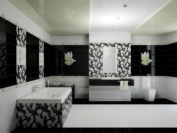 Floor tiles bathroom black and white | Reasonable price, great purchase